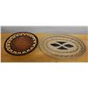 Image 1 : Qty 2 Hand-Woven Baskets - 1 w/ Wood Center, Misc Sizes