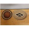 Image 2 : Qty 2 Hand-Woven Baskets - 1 w/ Wood Center, Misc Sizes