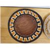 Image 3 : Qty 2 Hand-Woven Baskets - 1 w/ Wood Center, Misc Sizes