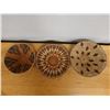 Image 3 : Qty 3 Round Woven Baskets - 1 w/ Tag 'Didhi Disho', Misc Sizes