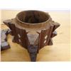 Image 4 : Carved Wooden Spice Box w/ Lid 7" Dia, 5"H