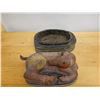 Image 5 : Carved Wooden Nandi Bull Figurine Trinket Box 14" x 7" x 9" H