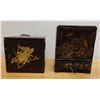 Image 1 : Qty 2 Wooden Hinged Jewelry Boxes w/ Interior Drawers, Misc Sizes