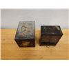 Image 2 : Qty 2 Wooden Hinged Jewelry Boxes w/ Interior Drawers, Misc Sizes