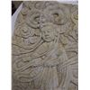 Image 2 : Carved Stone Asian Bodhisattvas Wall Hanging 12.5" x 26"
