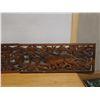 Image 3 : Carved 2-Section Wooden Panel w/ Mythical Creatures & Foliage 12" x 62" Total