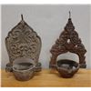 Image 1 : Qty 2 Carved Hanging Lanterns, Misc Sizes