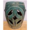 Image 1 : Ceramic Barrel-Shaped Stand w/ Stud Accents 13" Dia, 18" H