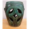 Image 1 : Ceramic Barrel-Shaped Stand w/ Stud Accents 13" Dia, 18" H