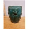 Image 3 : Ceramic Barrel-Shaped Stand w/ Stud Accents 13" Dia, 18" H