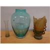 Image 1 : Qty 3 Glass Vases, Misc Styles & Sizes