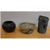 Image 1 : Qty 3 Glazed Ceramic Vessels, Misc Styles & Sizes