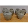 Image 1 : Qty 6 Ceramic Glazed Jars Approx. 4" Dia, 7" L