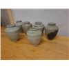 Image 2 : Qty 6 Ceramic Glazed Jars Approx. 4" Dia, 7" L