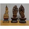Image 1 : Qty 3 Carved Buddha Statues,  Approx. 4" Dia, 12" H