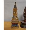Image 2 : Qty 3 Carved Buddha Statues,  Approx. 4" Dia, 12" H