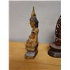 Image 3 : Qty 3 Carved Buddha Statues,  Approx. 4" Dia, 12" H