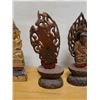 Image 5 : Qty 3 Carved Buddha Statues,  Approx. 4" Dia, 12" H