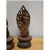Image 6 : Qty 3 Carved Buddha Statues,  Approx. 4" Dia, 12" H