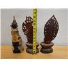 Image 9 : Qty 3 Carved Buddha Statues,  Approx. 4" Dia, 12" H