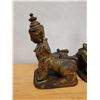 Image 3 : Qty 2 Carved Mythical Half-Human, Half-Lion Creature Figures Approx. 8" x 13" H