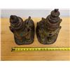 Image 8 : Qty 2 Carved Mythical Half-Human, Half-Lion Creature Figures Approx. 8" x 13" H