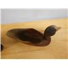 Image 10 : Qty 3 Carved Figures:  Wooden Duck Signed Holden '90, White Head on Base & Small Idol, Misc Sizes