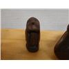 Image 5 : Qty 3 Carved Figures:  Wooden Duck Signed Holden '90, White Head on Base & Small Idol, Misc Sizes