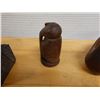 Image 6 : Qty 3 Carved Figures:  Wooden Duck Signed Holden '90, White Head on Base & Small Idol, Misc Sizes
