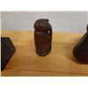 Image 7 : Qty 3 Carved Figures:  Wooden Duck Signed Holden '90, White Head on Base & Small Idol, Misc Sizes
