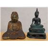 Image 1 : Qty 2 Carved Seated Buddha Statues, Misc Sizes