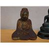 Image 2 : Qty 2 Carved Seated Buddha Statues, Misc Sizes