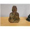Image 3 : Qty 2 Carved Seated Buddha Statues, Misc Sizes