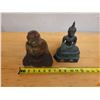 Image 8 : Qty 2 Carved Seated Buddha Statues, Misc Sizes