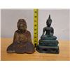 Image 9 : Qty 2 Carved Seated Buddha Statues, Misc Sizes