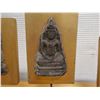 Image 3 : Qty 3 Buddha Amulets, Mounted on Wooden Stands, Misc Sizes