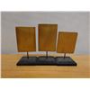 Image 5 : Qty 3 Buddha Amulets, Mounted on Wooden Stands, Misc Sizes