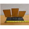 Image 6 : Qty 3 Buddha Amulets, Mounted on Wooden Stands, Misc Sizes