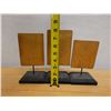 Image 7 : Qty 3 Buddha Amulets, Mounted on Wooden Stands, Misc Sizes