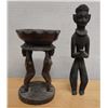 Image 1 : Carved Tribal Stool & Male Figure, Misc Sizes