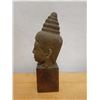 Image 3 : Carved Buddha Head on Wooden Base 4" x 12" H