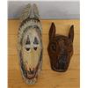 Image 1 : Qty 2 Carved Wooden Tribal Masks, Misc Sizes