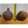 Image 10 : Qty 2 Carved Gourd Containers, Misc Styles & Sizes