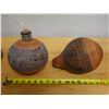 Image 9 : Qty 2 Carved Gourd Containers, Misc Styles & Sizes