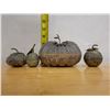 Image 12 : Qty 4 Carved Pumpkin & Nut Trinket Boxes, Misc Sizes