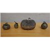 Image 1 : Qty 4 Carved Pumpkin & Nut Trinket Boxes, Misc Sizes