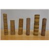 Image 1 : Qty 6 Carved Bamboo Containers, Misc Sizes