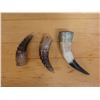 Image 2 : Qty 3 Vintage Drinking Horns, Misc Sizes
