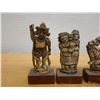 Image 2 : Qty 6 Miniature Figurines on Wooden Bases, Approx. 2" x 4" H