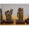 Image 3 : Qty 6 Miniature Figurines on Wooden Bases, Approx. 2" x 4" H